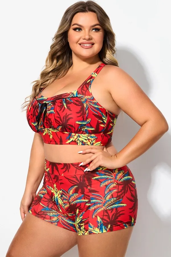 Retro Wireless Ruched Cups Crossback Bikini Top