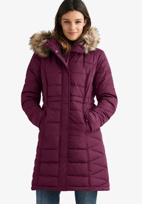 Faux Fur Trim Puffer