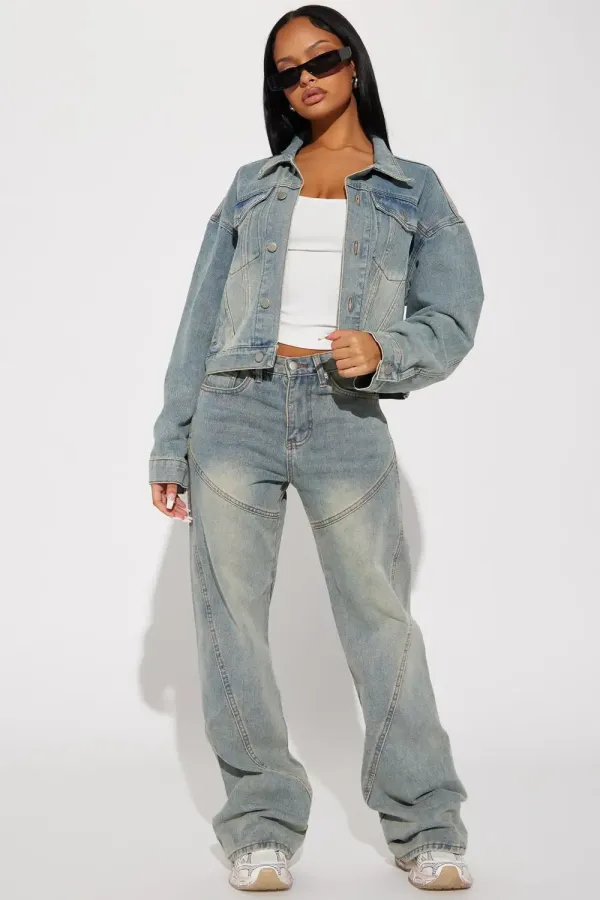 Sierra Tinted Denim Trucker Jacket - Light Wash
