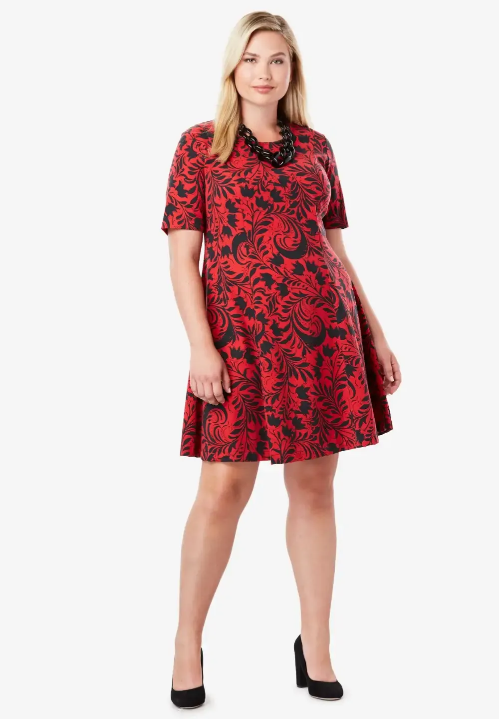 Stretch Ponte Flare Dress