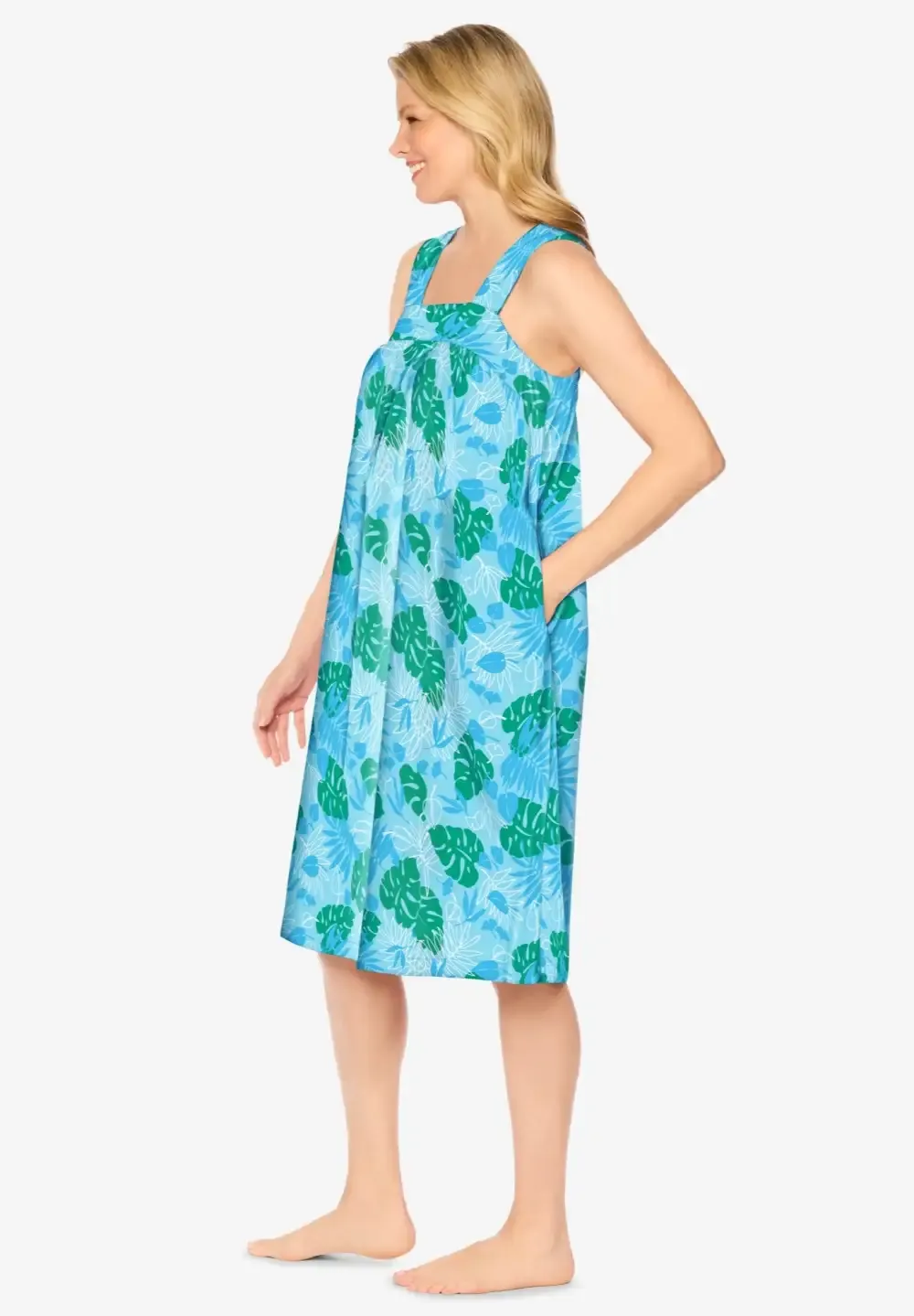 Print Sleeveless Square Neck Lounger