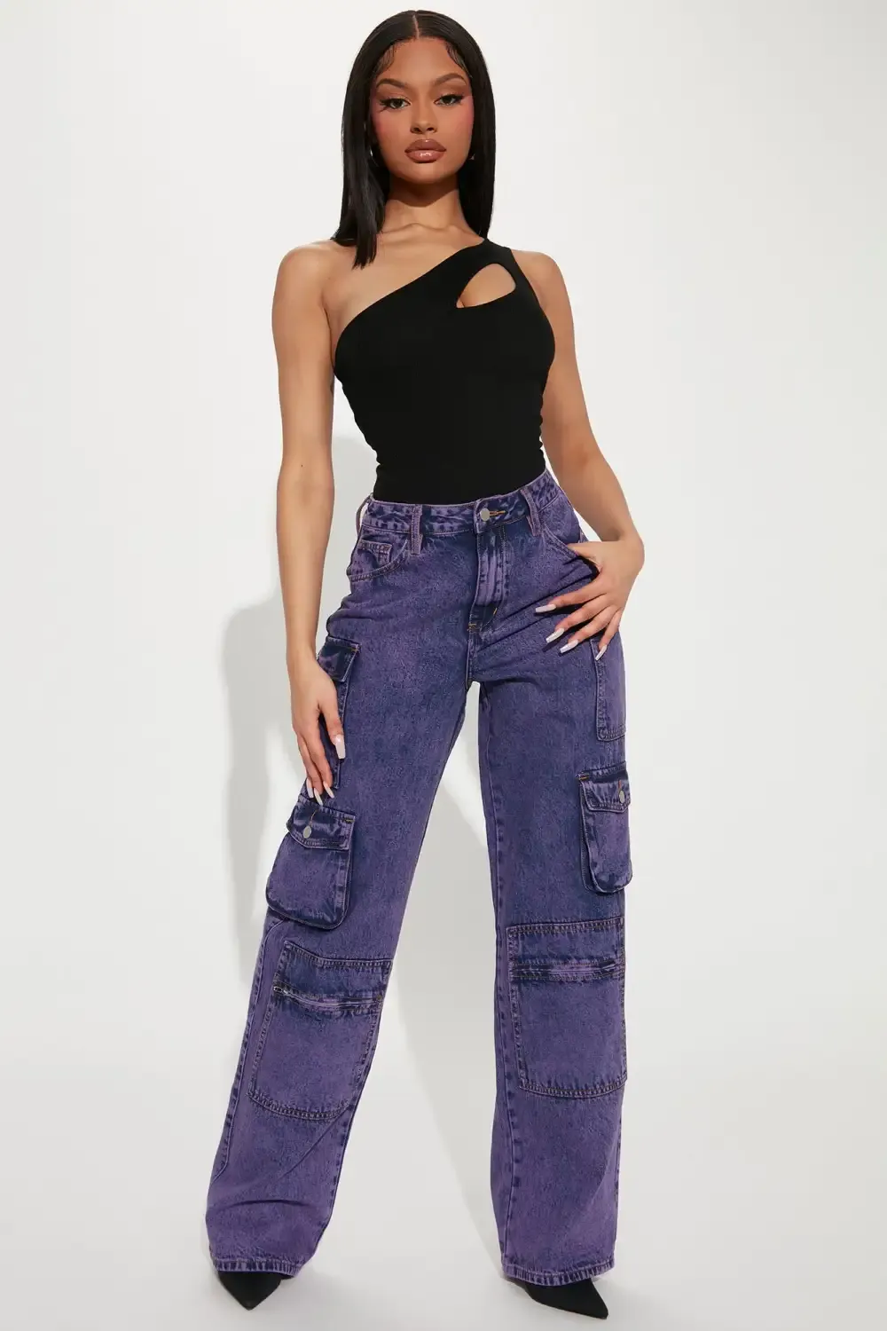 Mad For You Cargo Jeans - Purple
