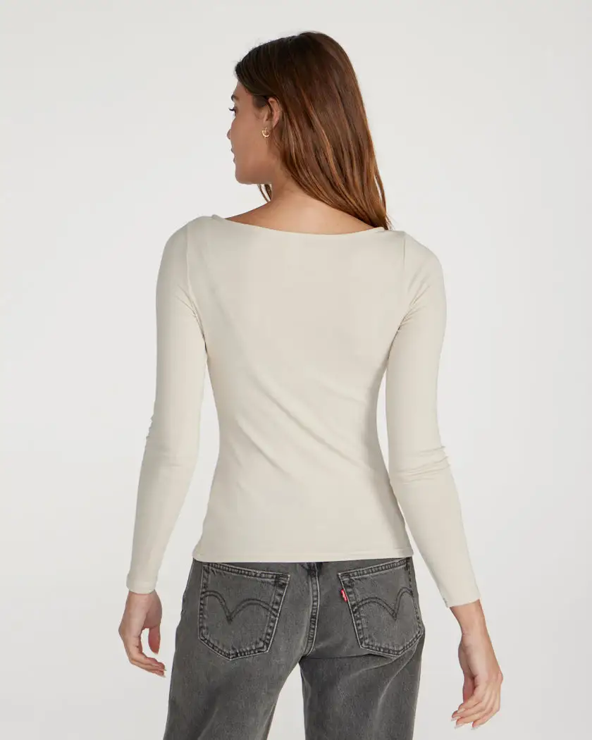 Drift Fitted Boat Neck Long Sleeve