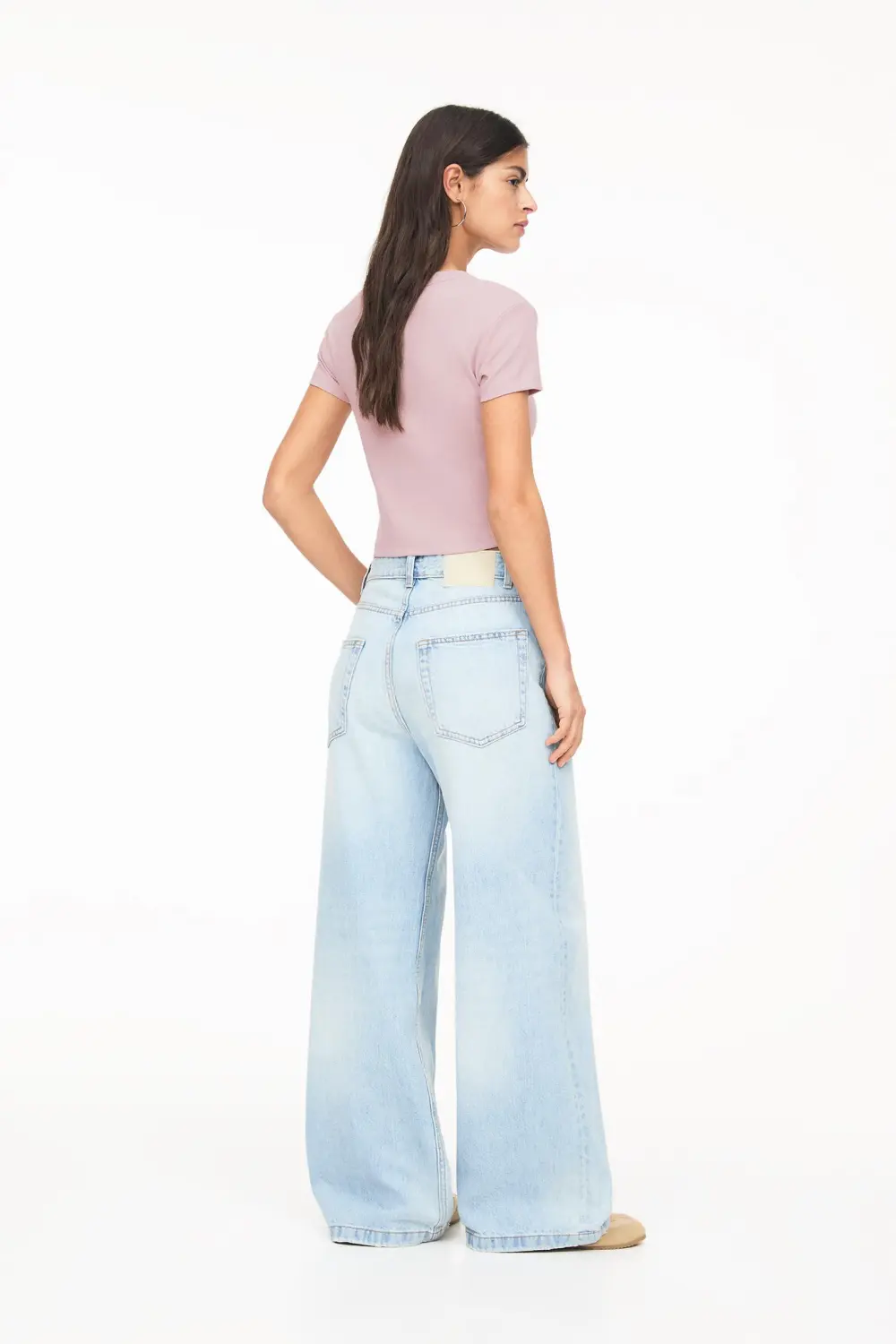 Camiseta cropped canalé