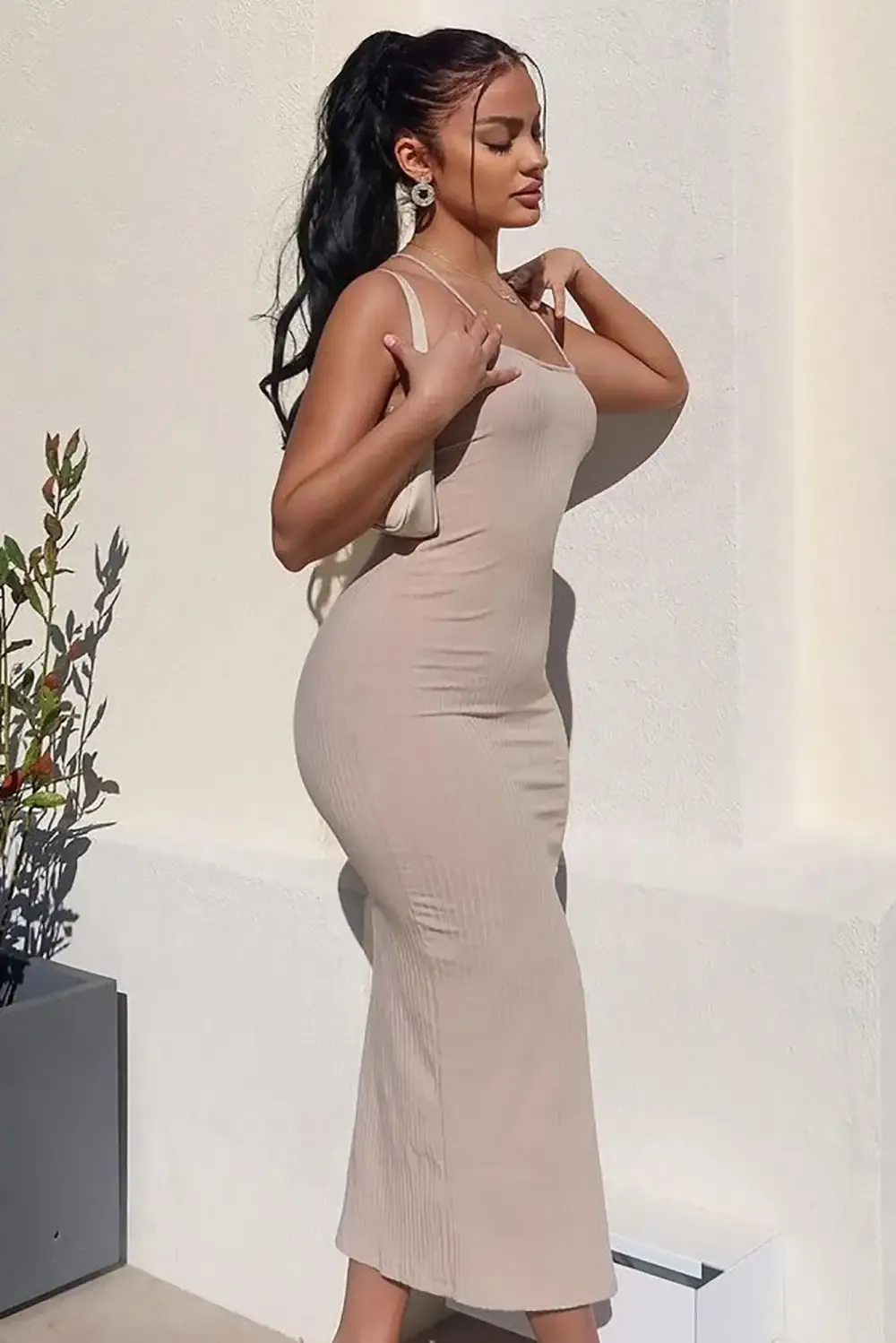 Laced And Ready Midi Dress - Mocha