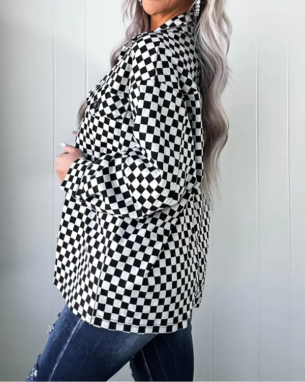 Classic Checkered Jacket - Black