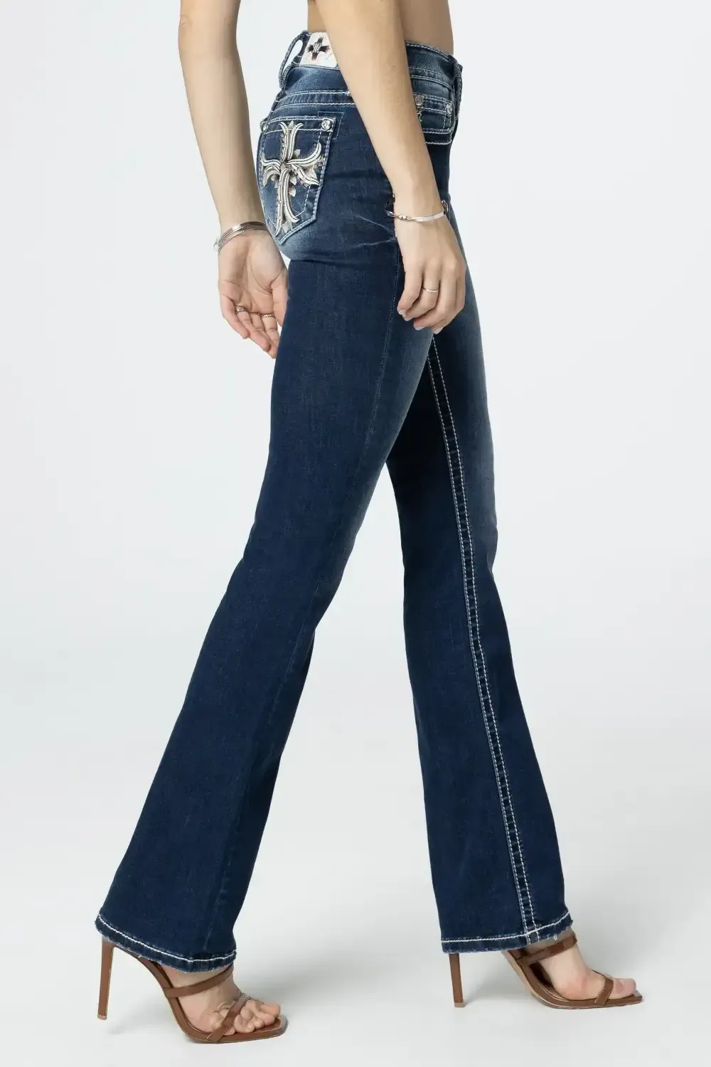 Ombre Cross Bootcut Jeans
