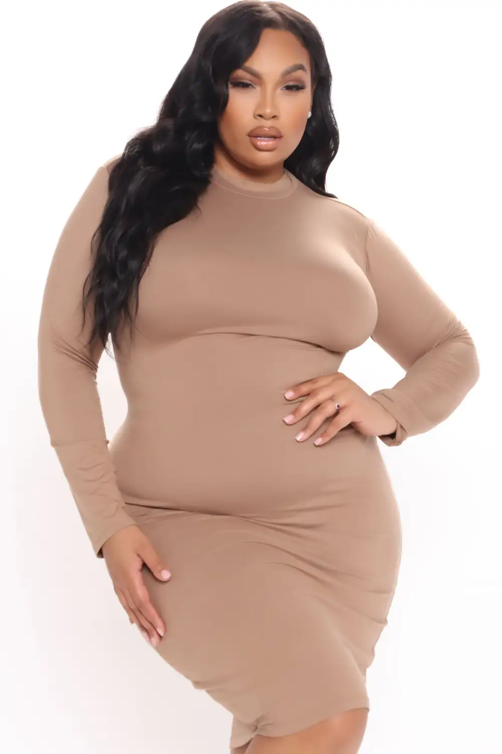 Feelin It Midi Dress - Taupe