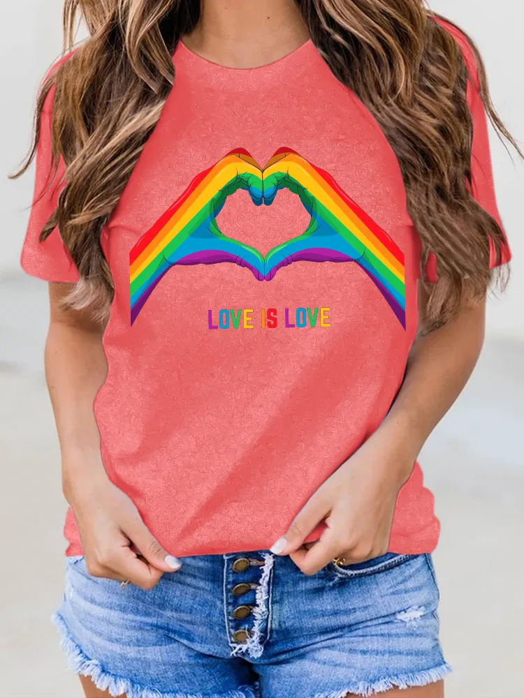 Women'S Love Is Love Round-Neck Short-Sleeved T-Shirt