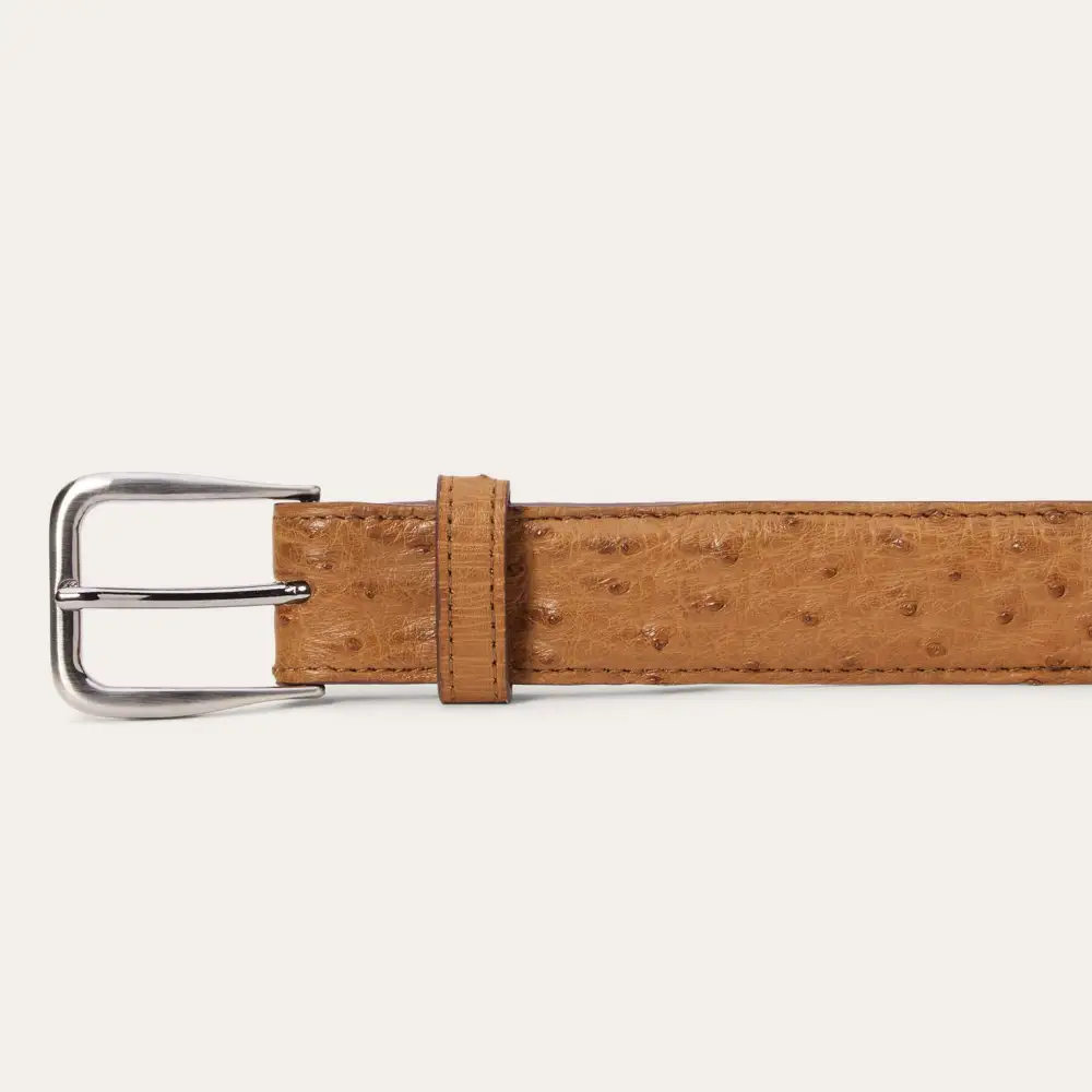 Ostrich Western Tab Belt - 1 1/4