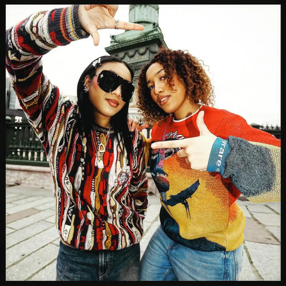 Orange Sweater Renaissance Street Wear Fashion Printing Seasonal Trend Special Design