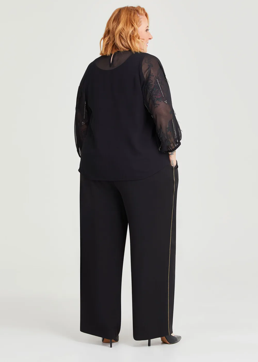 Embellished Sheer Blouse