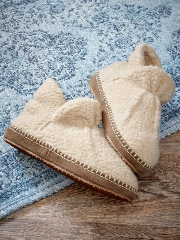 Women's Sherpa Fleece Slipper Booties