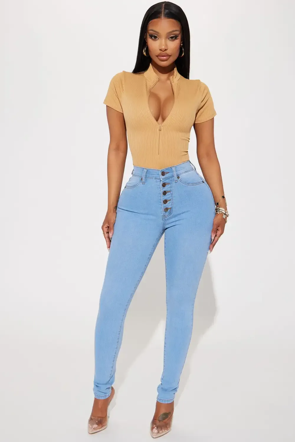Show It Off Stretch Skinny Jean - Light Wash