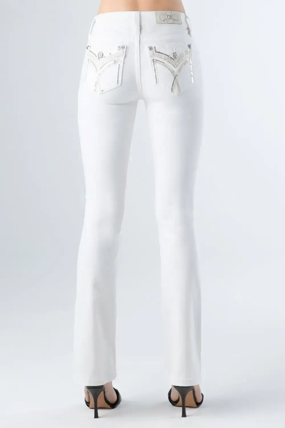 White Crossed Lines Denim