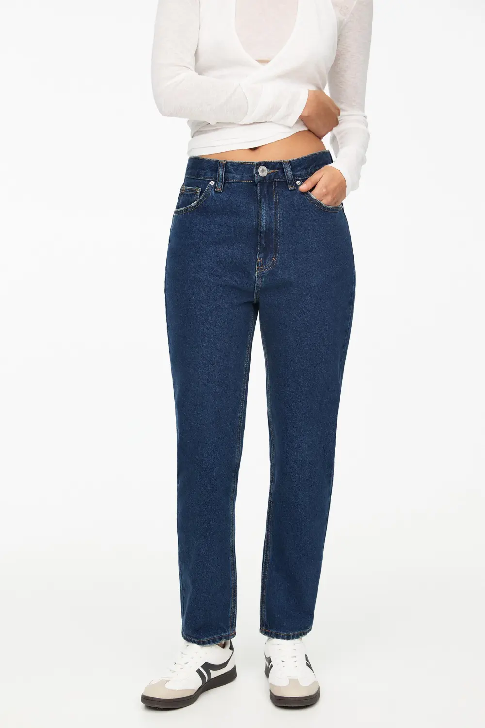 Jeans mom tiro alto