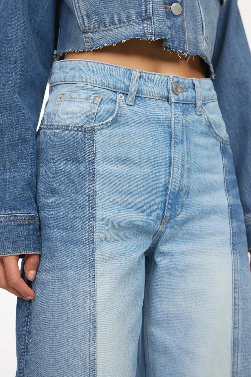 Jeans wide leg patchwork