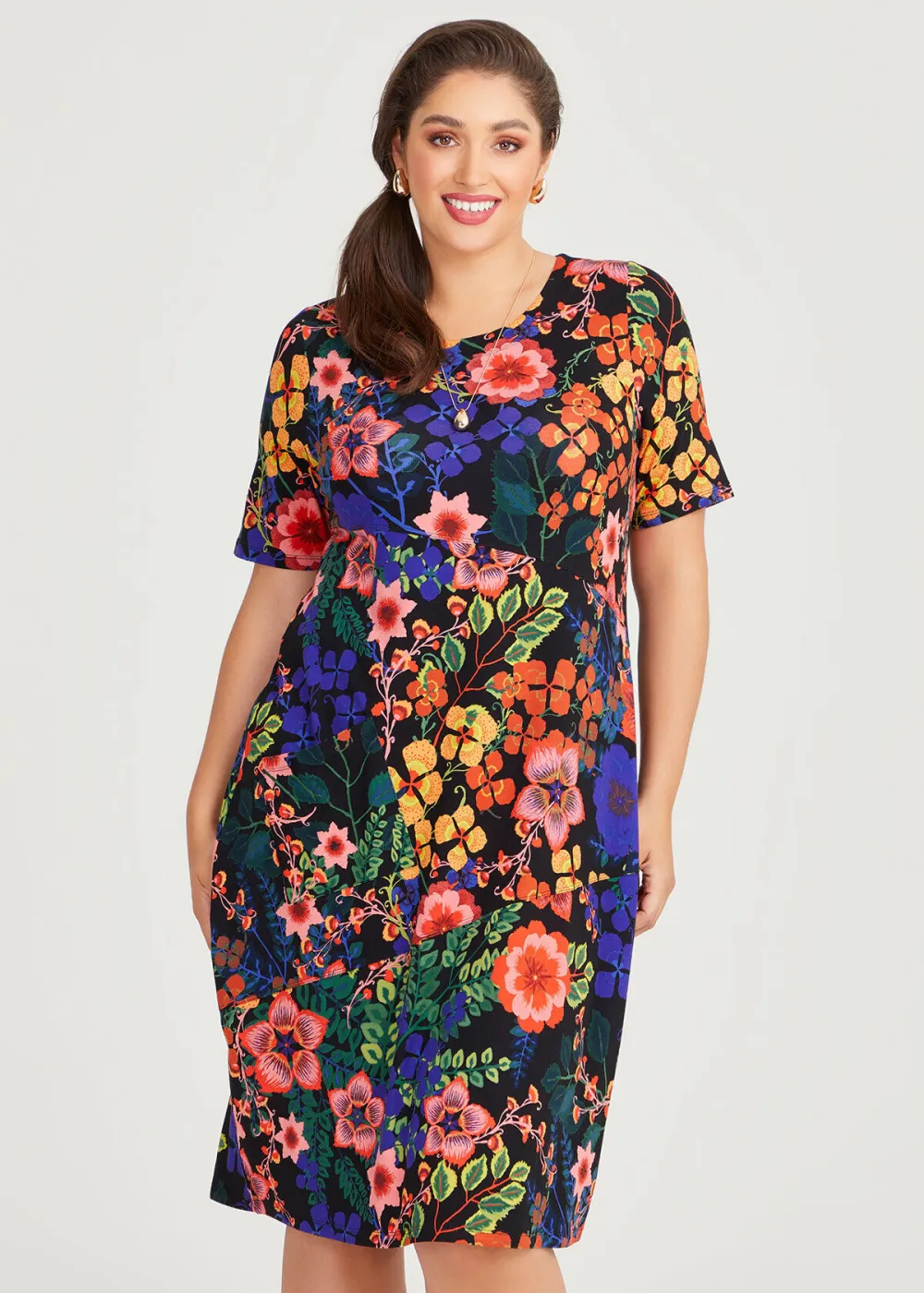 Natural Iris Panel Dress