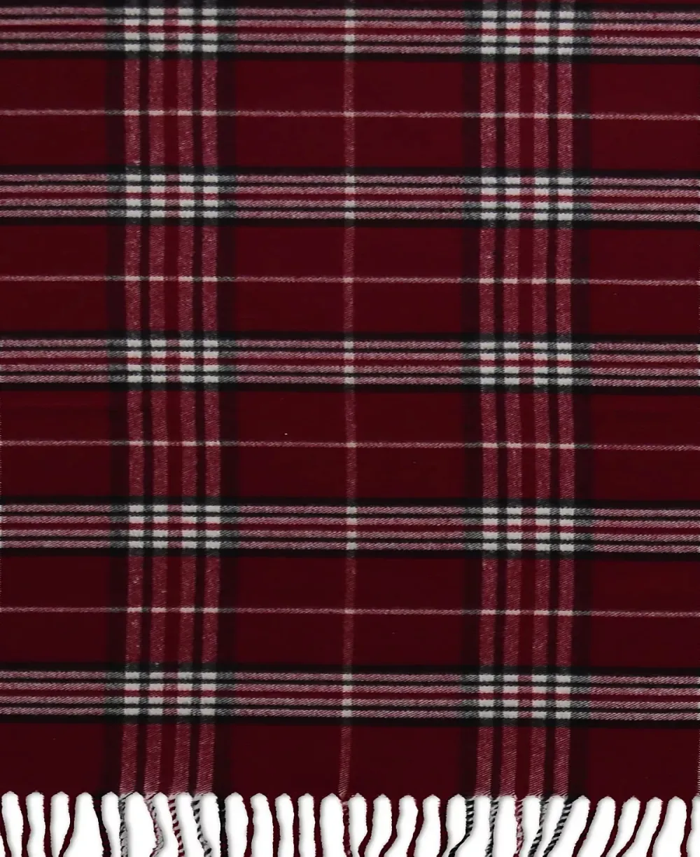 Classic plaid velvet scarf