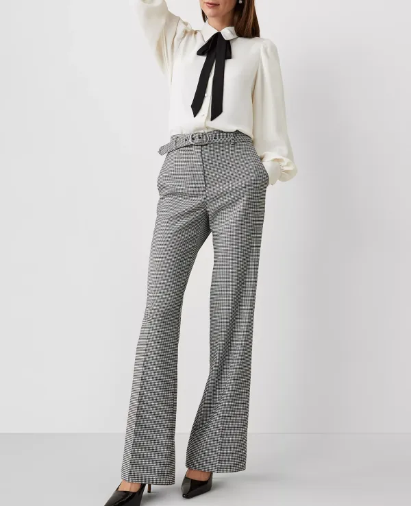 Houndstooth Belted Boot Pant