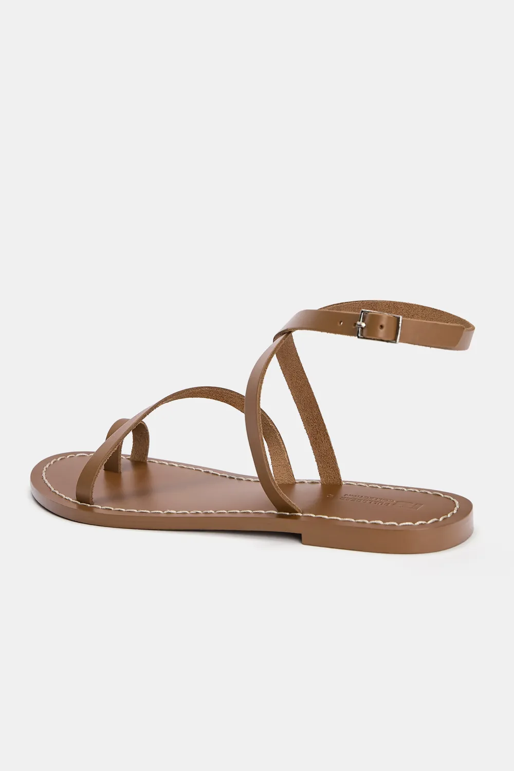 Sandalias planas piel