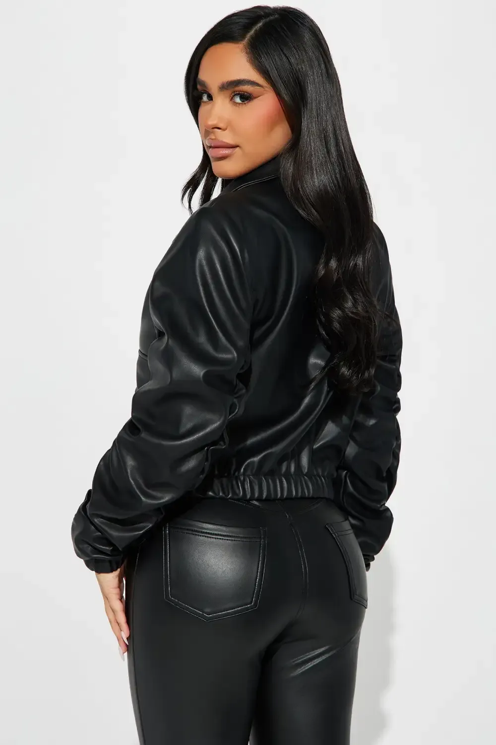 Got A Lot Of Attitude Faux Leather Jacket - Black