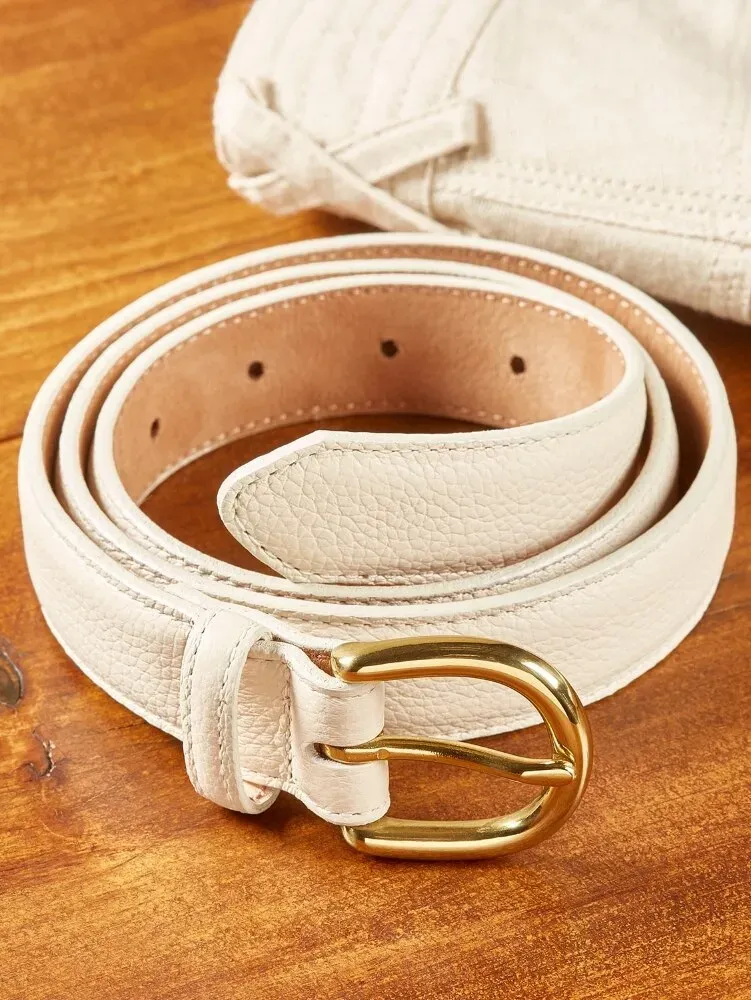 Women's Pebble-Grain Leather Dress Belt