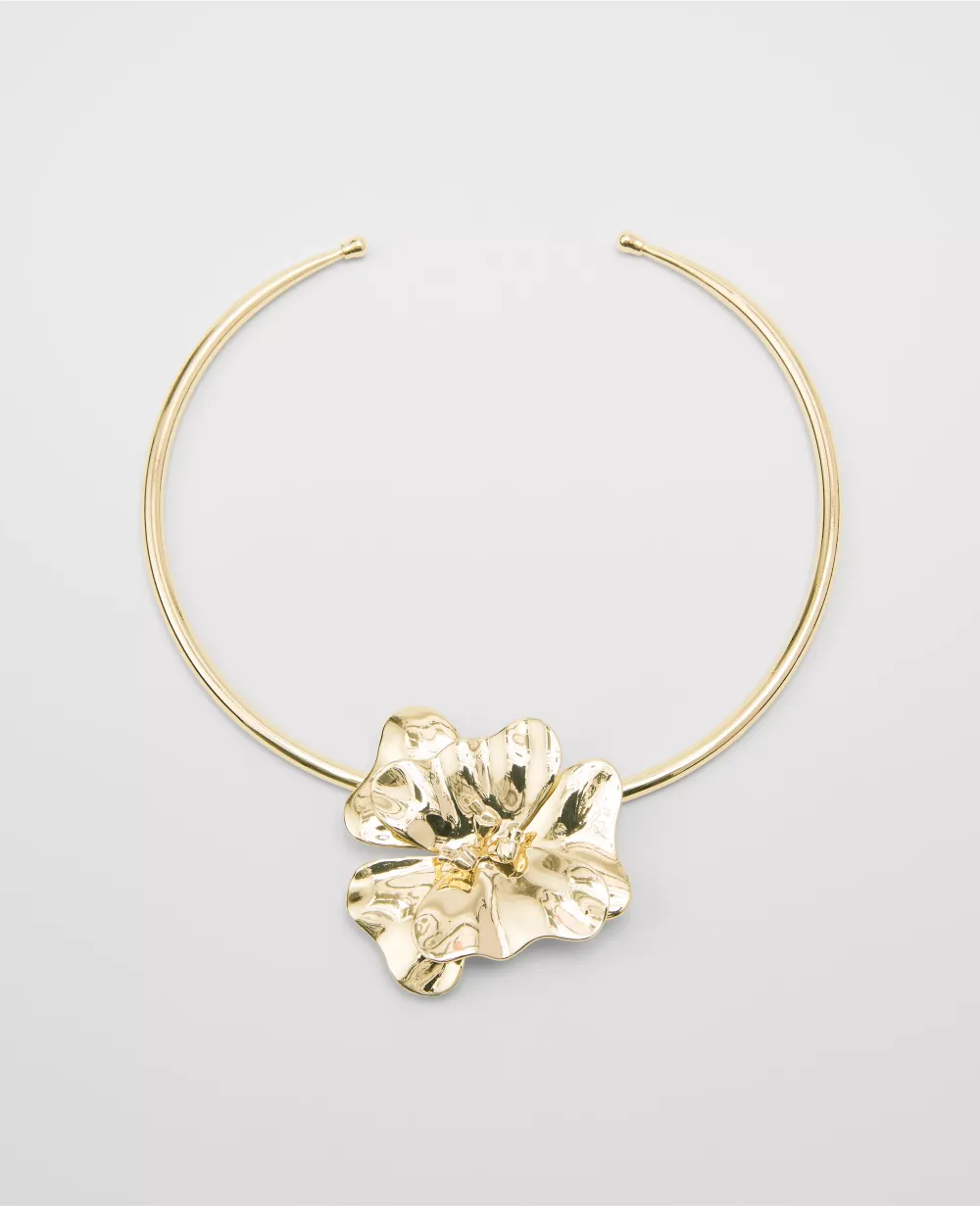 Metal Flower Statement Necklace