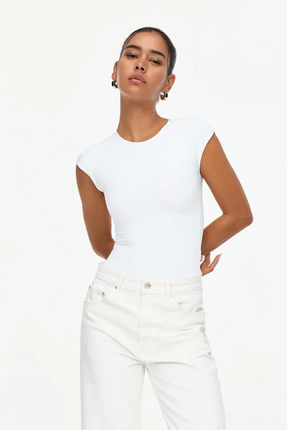 Short sleeve polyamide bodysuit