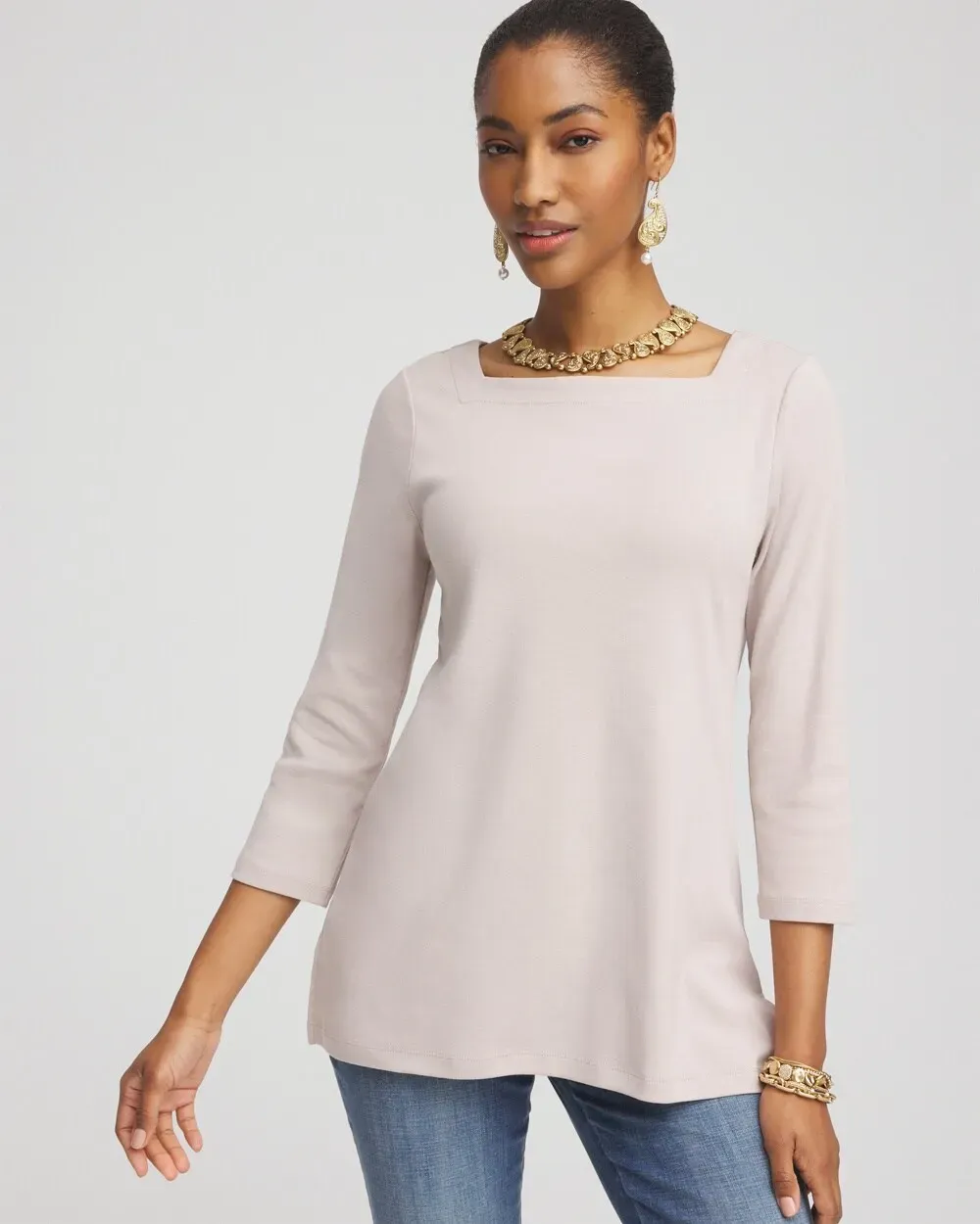 Pima Square Neck Tunic