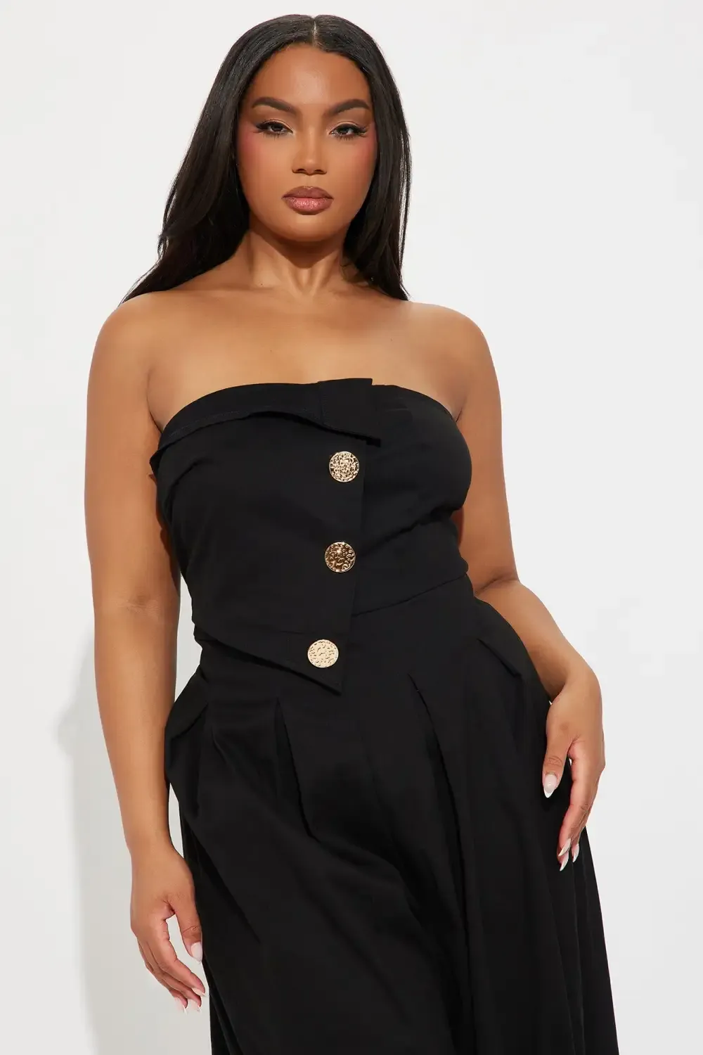 Monique Strapless Jumpsuit - Black