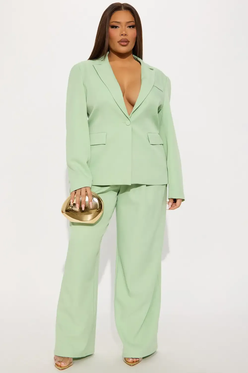 Power Suit Icon Pant Set - Sage
