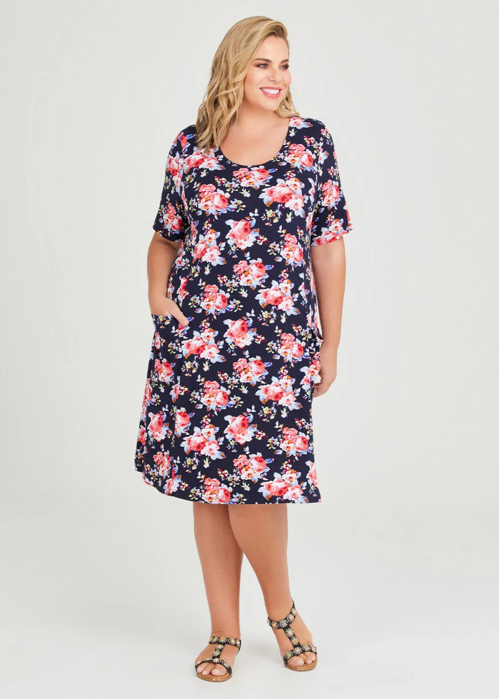 Floral Cotton A-line Dress