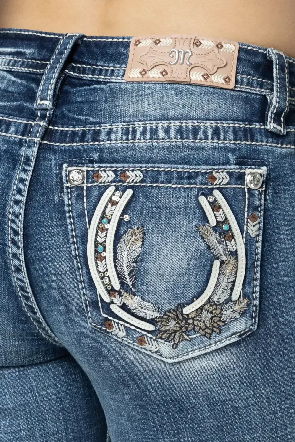 Tribal Horseshoe Bootcut Jeans