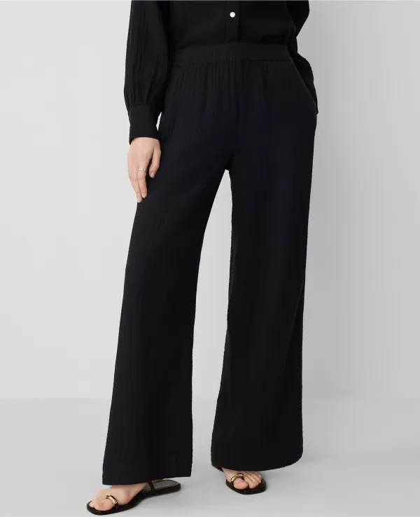 The Pull-On Wide-Leg Pant in Triple Cloth