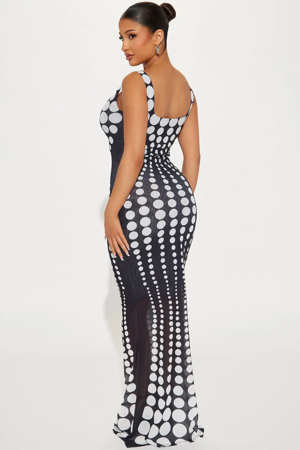 A Sight Mesh Maxi Dress - Black