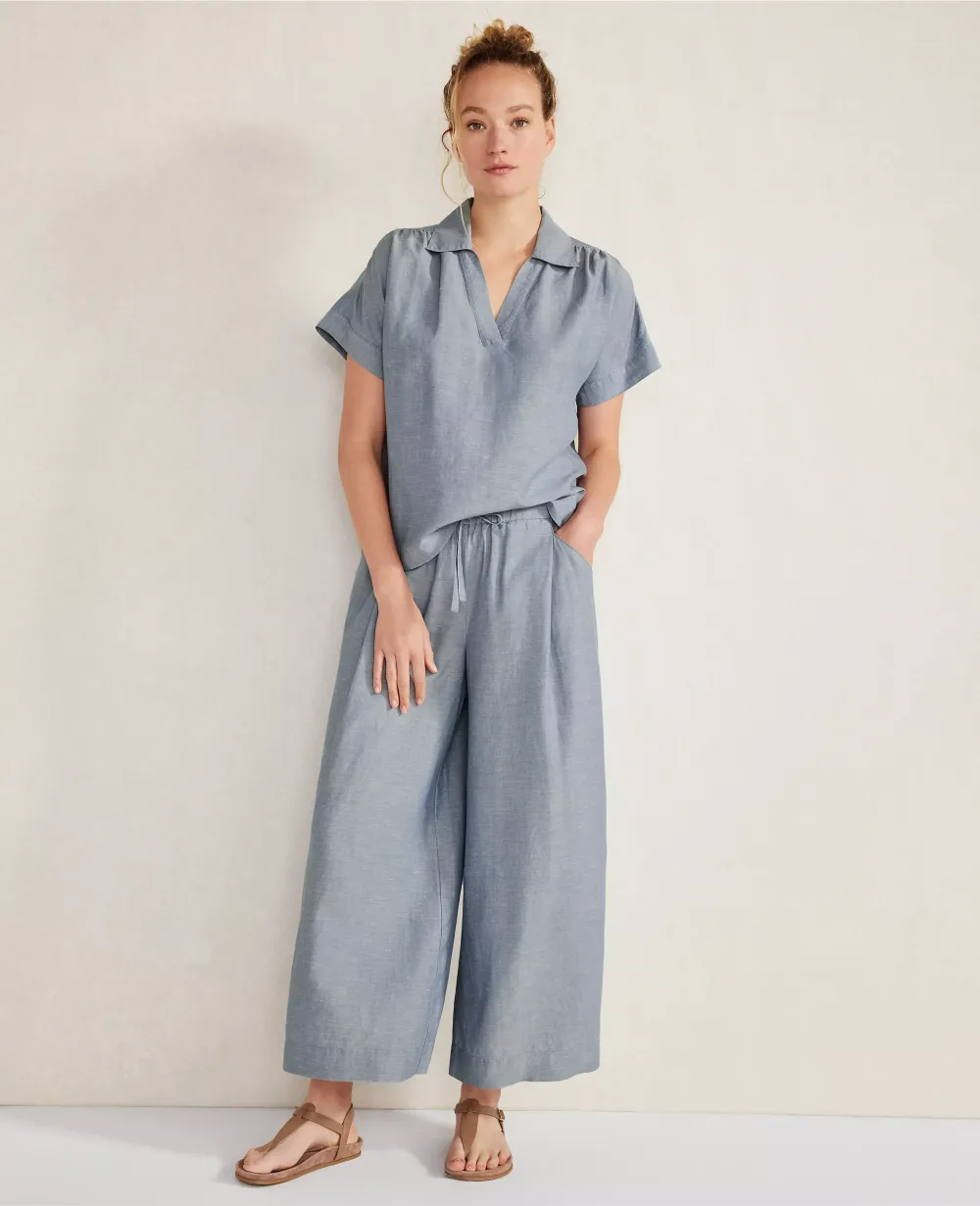 Haven Well Within Linen Blend Cropped Palazzo Pants
