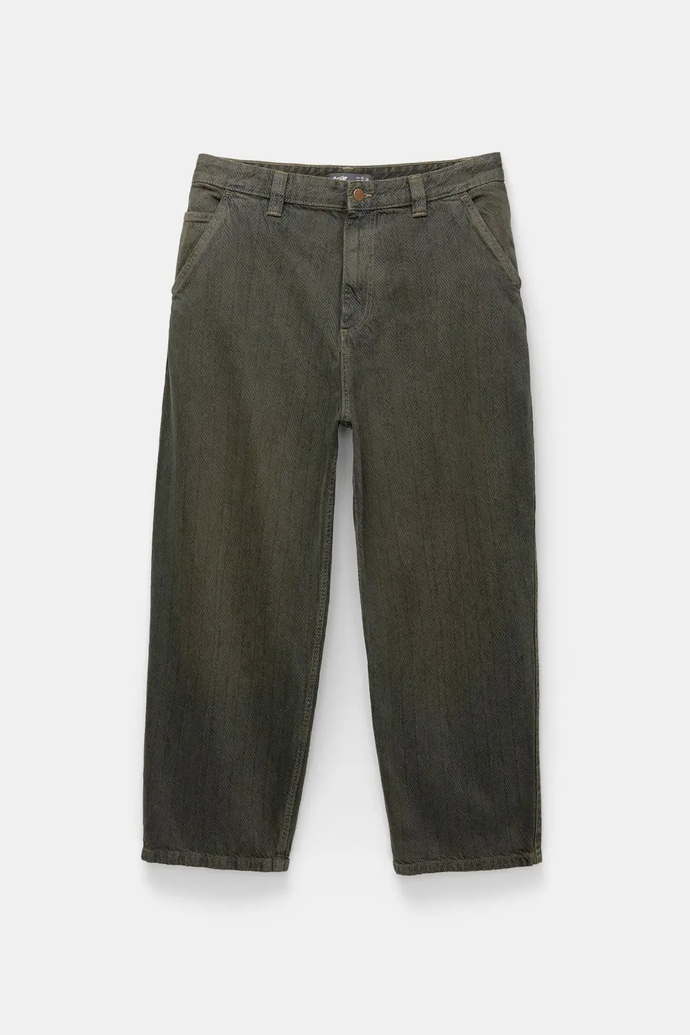Herringbone print skater jeans