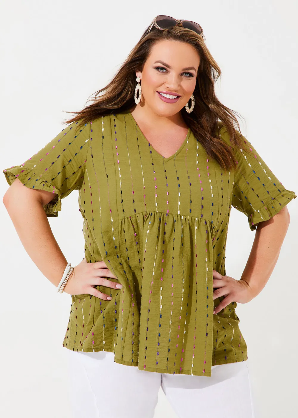 Slub Cotton Blend Top