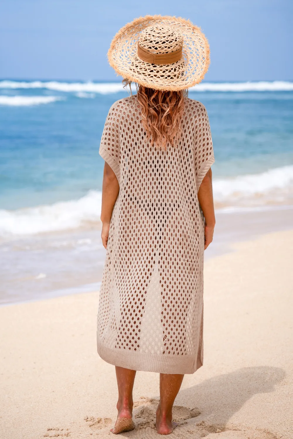 California Sands Beige Cover-Up Kimono