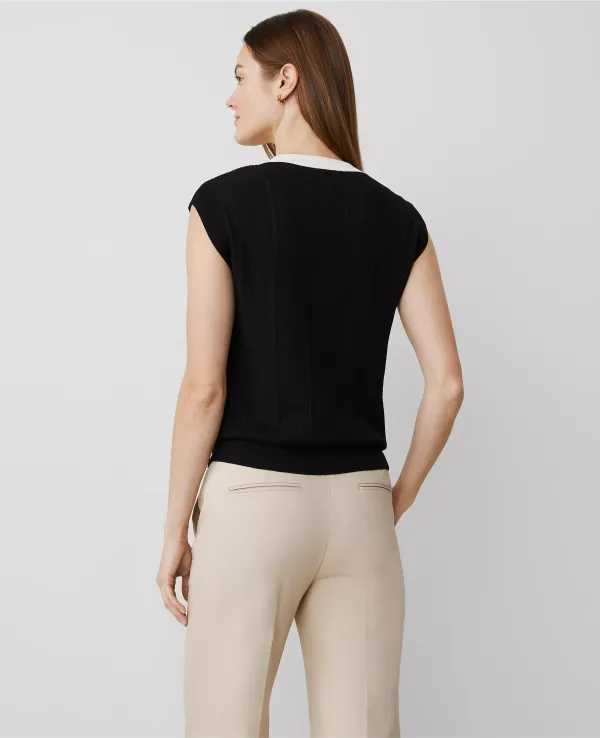 Tipped Relaxed Sweater Shell