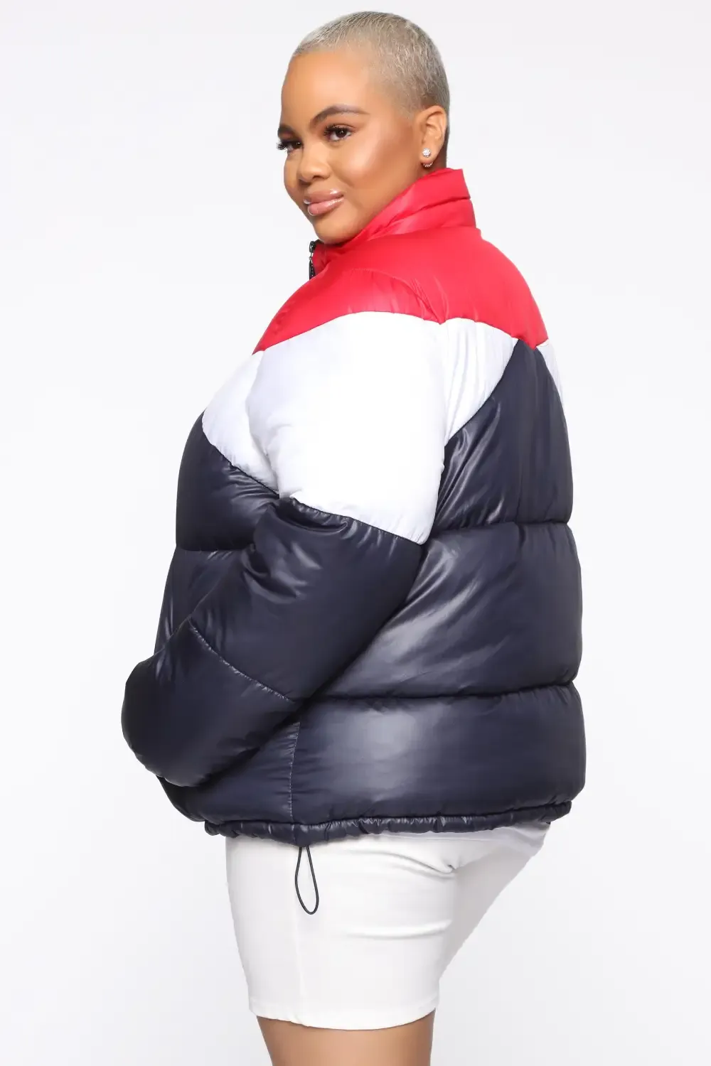 Rain Won't Stop Me Puffer Jacket - Navy/combo