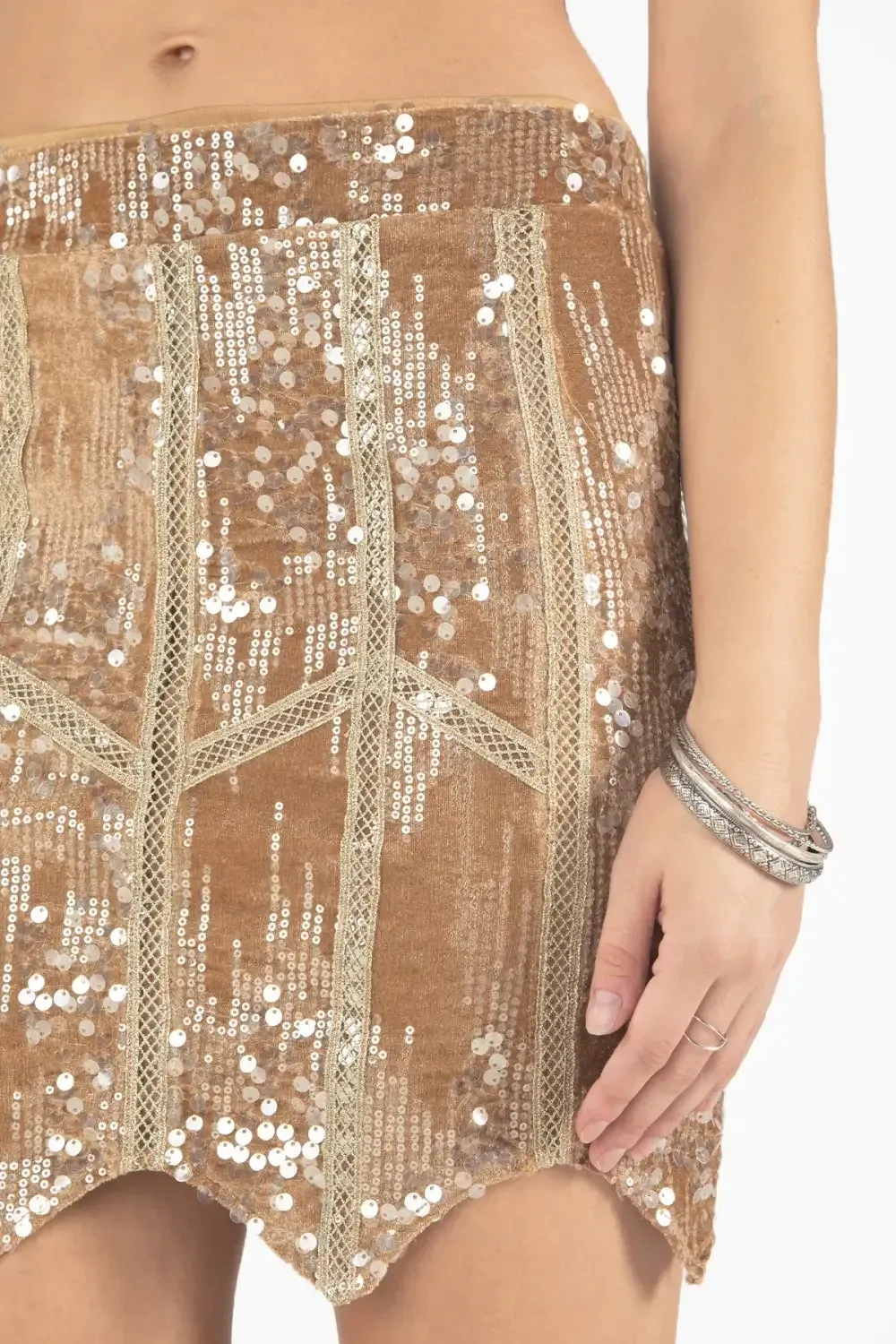 Chevron Sequin Skirt