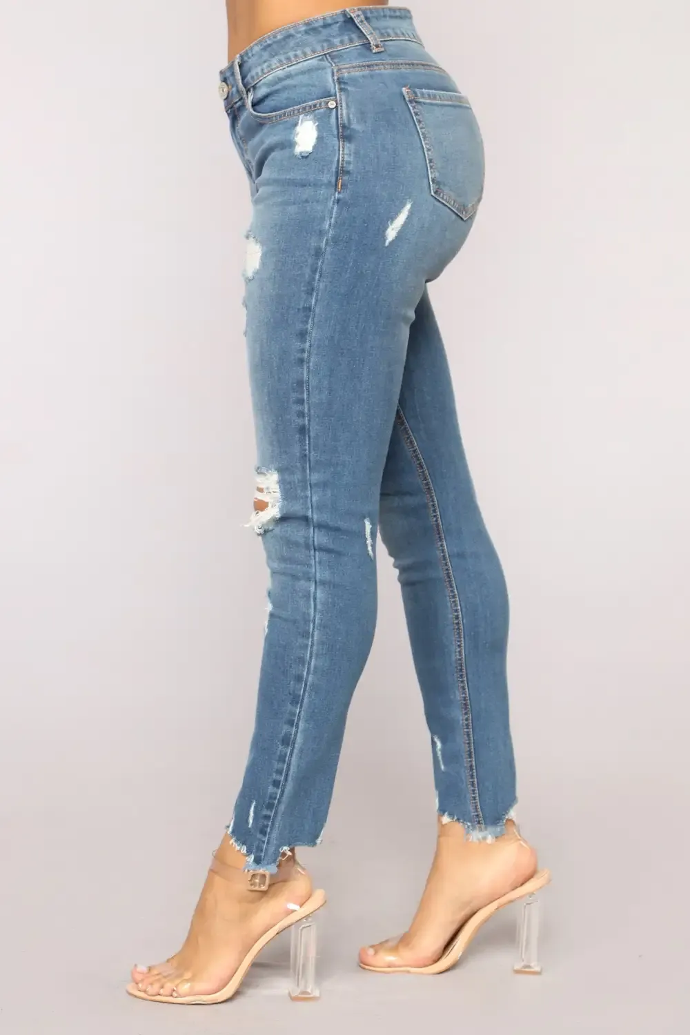 Something About You Ankle Jeans - Medium Blue Wash