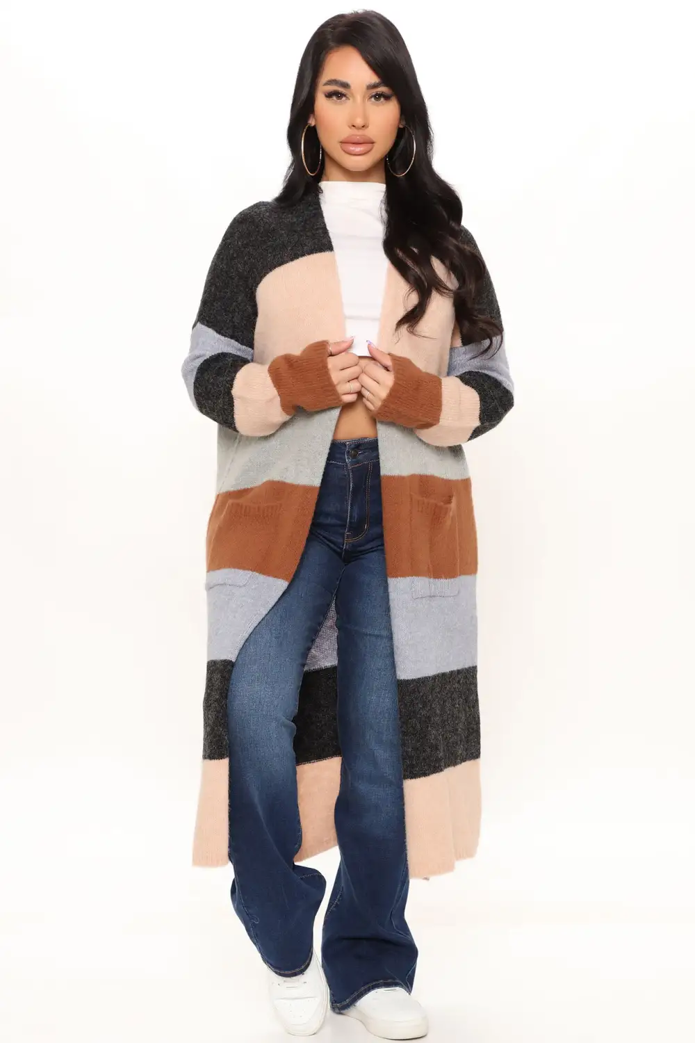 Common Interests Colorblock Cardigan - Black/combo