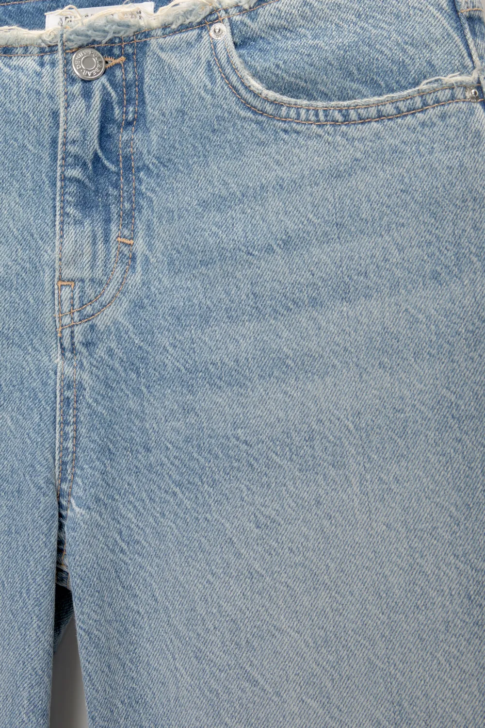 Jeans wide leg cintura desflecada