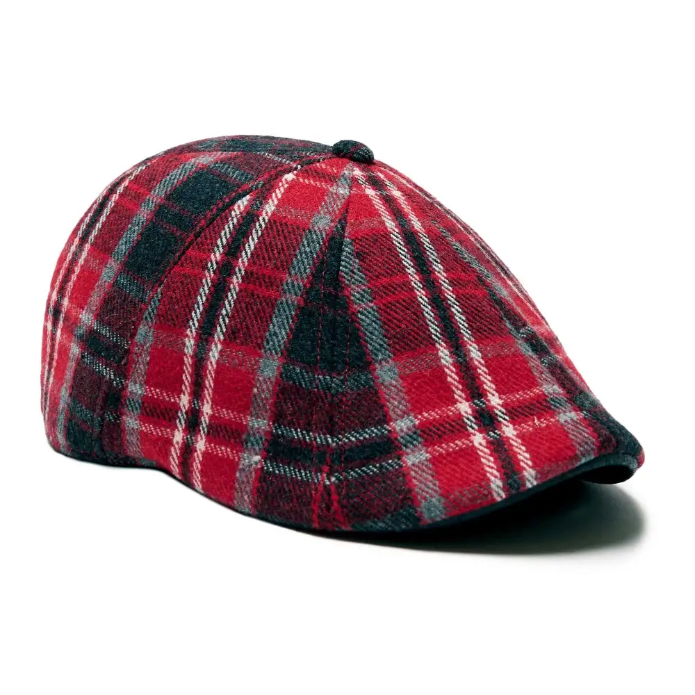 The Valentine Rose Boston Scally Cap - Red Plaid