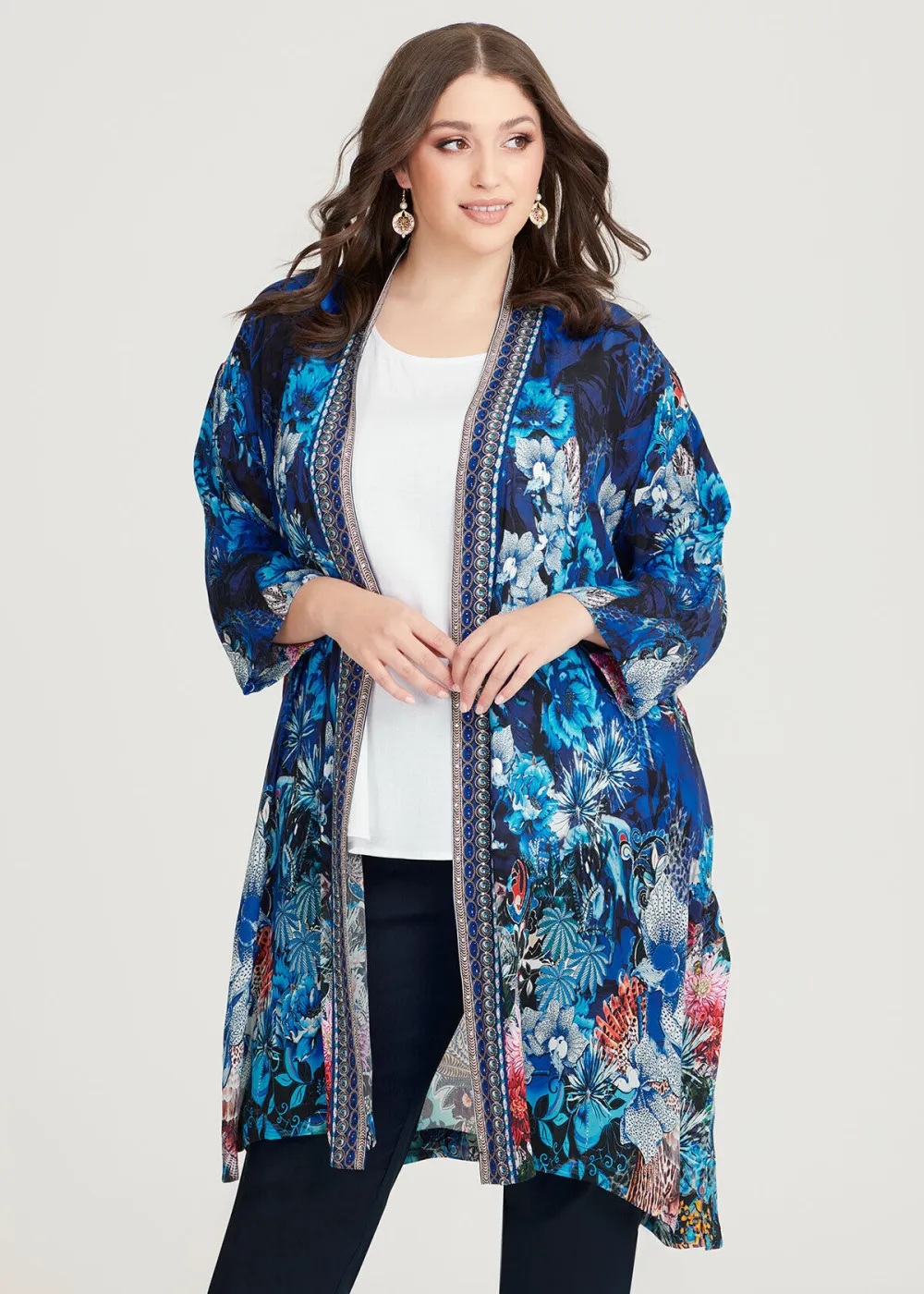 Natural Blue Jewels Kimono