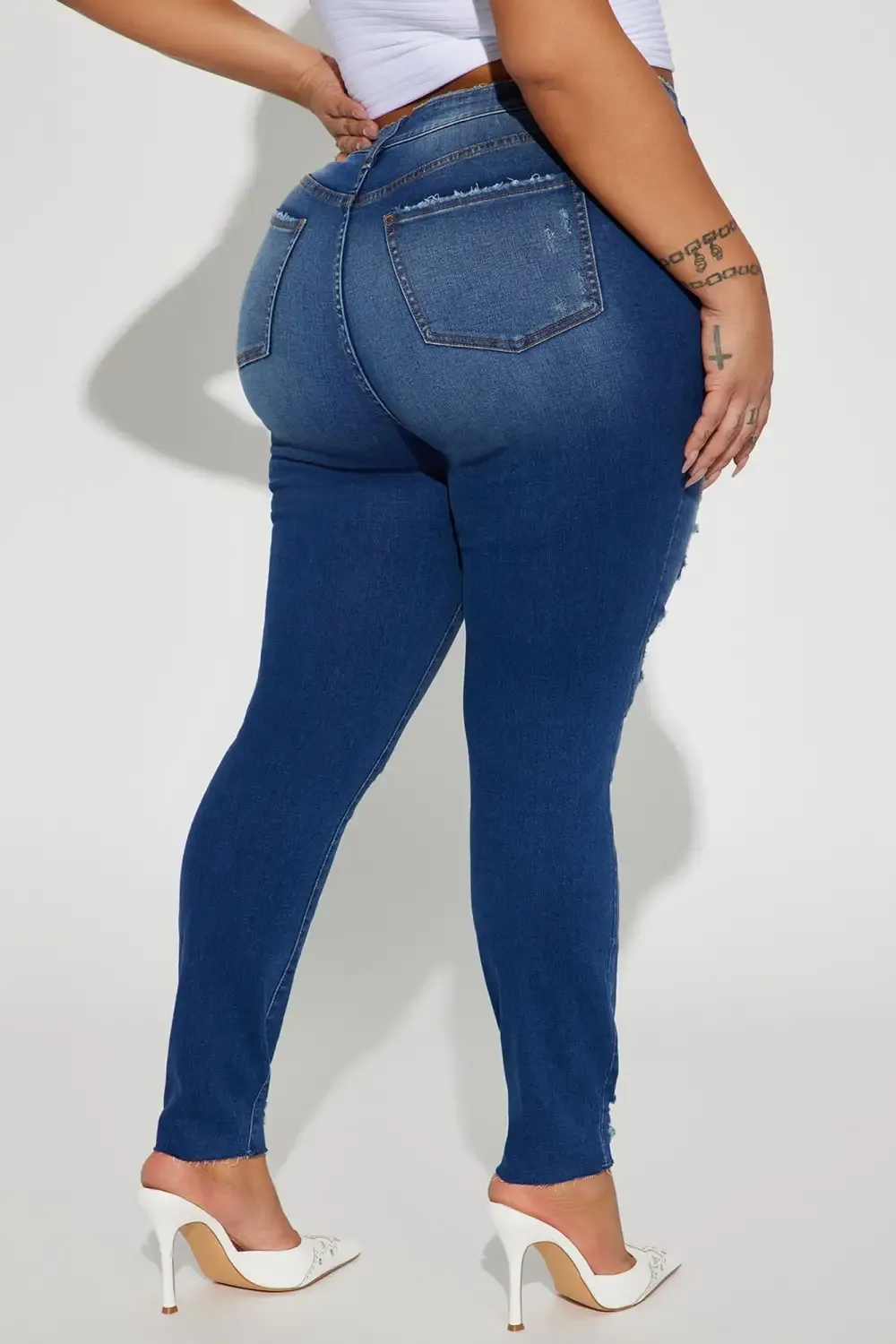 Imagine That High Rise Stretch Skinny Jeans - Dark Wash