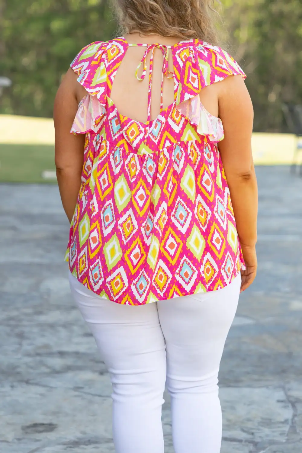 Visions In My Eyes Top, Hot Pink